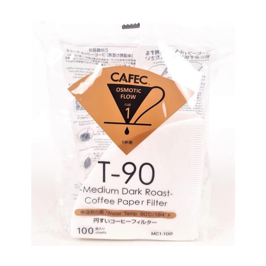CAFEC Medium Roast T-90 Coffee Paper Filter 1 taza, 100 uds.