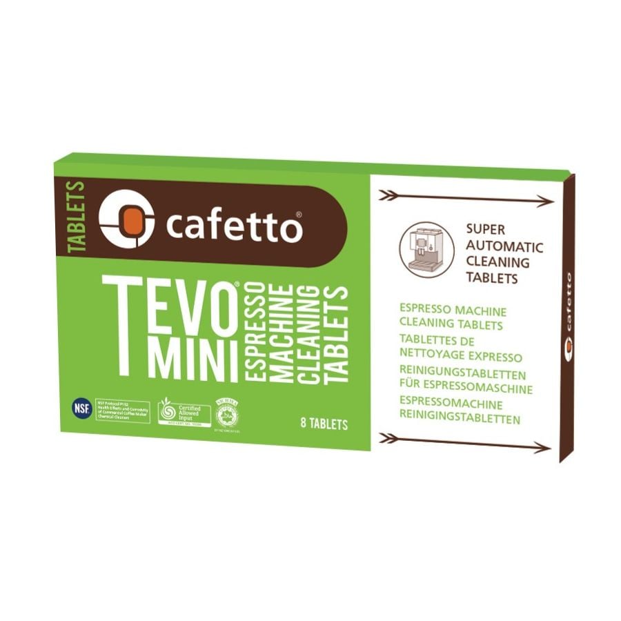 Cafetto Tevo Mini tabletas de limpieza orgánicas para máquinas de espresso 8 uds.