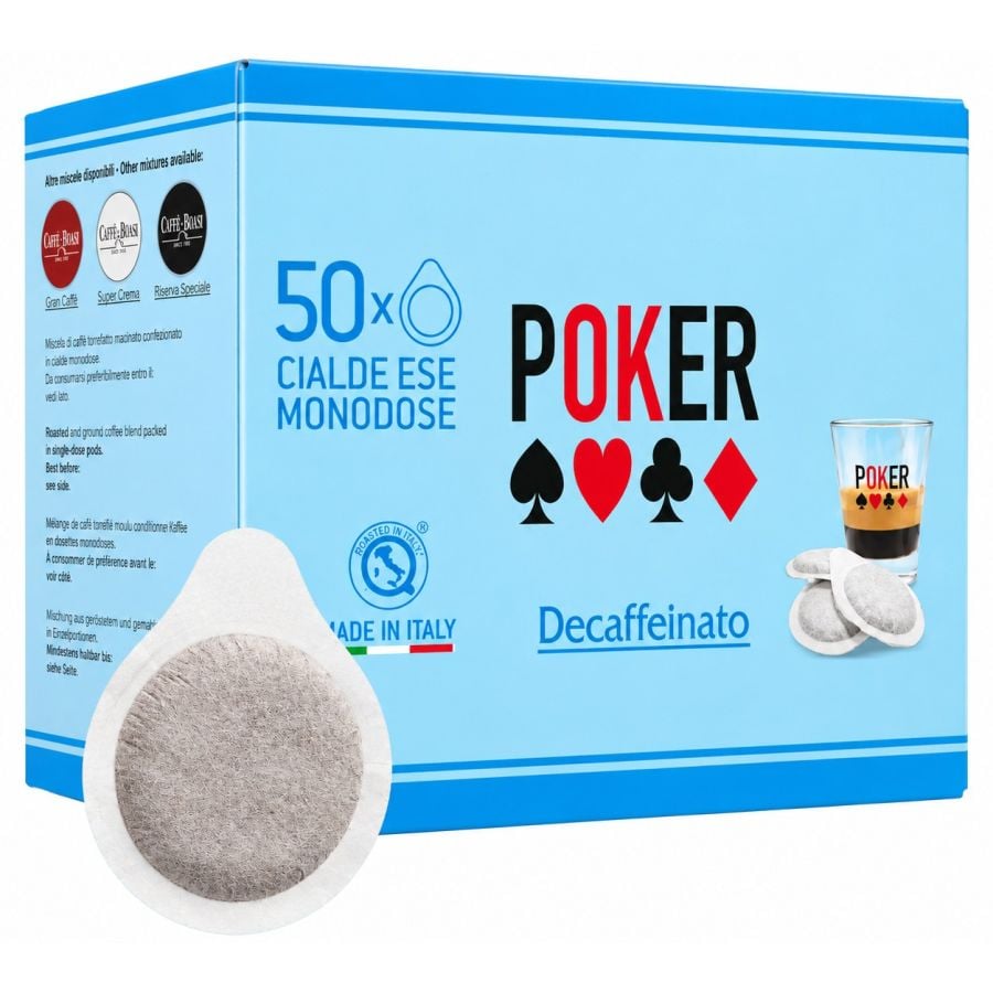 Caffè Boasi Poker Decaffeinato E.S.E. Espresso Pods 50 pcs