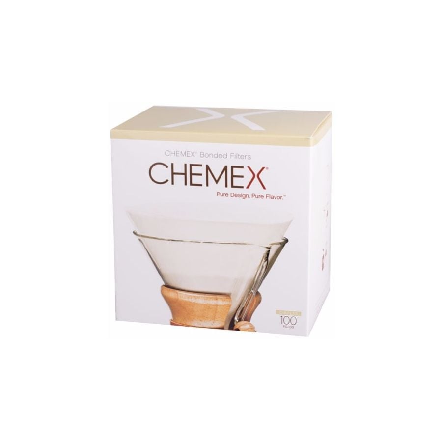 Chemex Pre-folded Circles filtros de café de papel pre-doblados en círculos para cafetera de 6, 8 y 10 tazas, 100 uds.