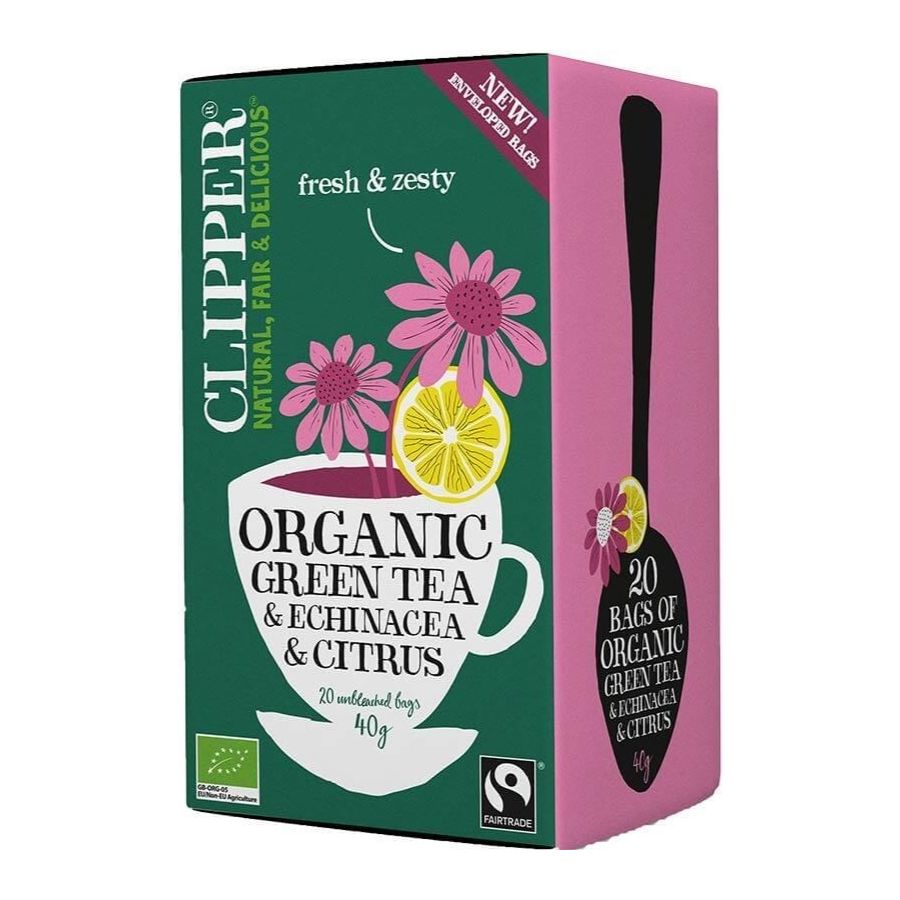 Clipper Organic Green Tea & Echinacea 20 bolsas de té