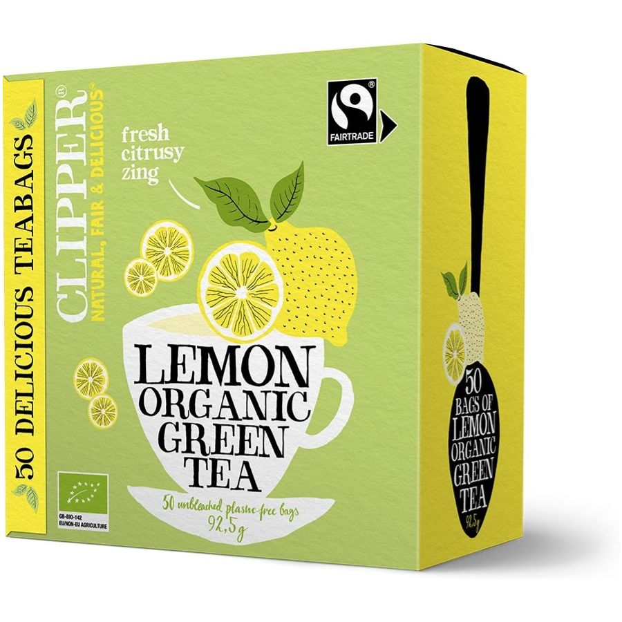 Clipper Organic Green Tea & Lemon 50 bolsas de té