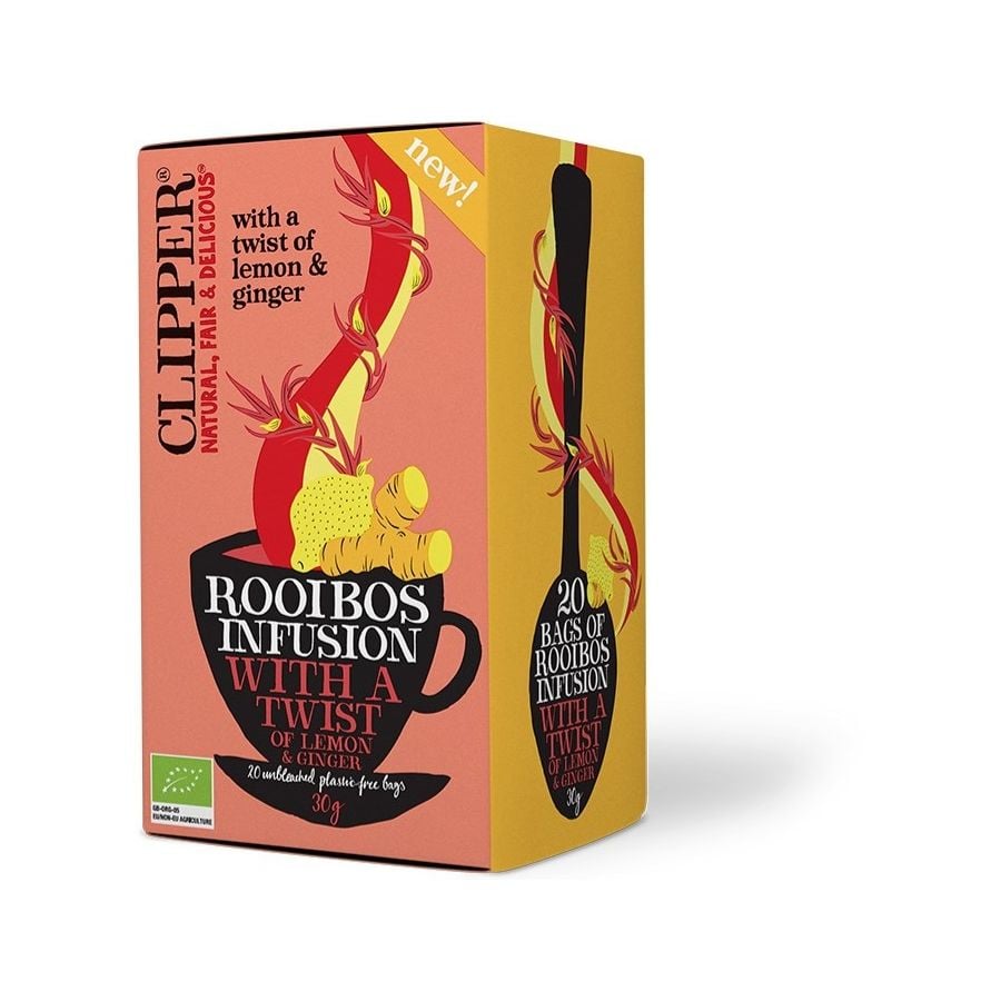 Clipper Rooibos Infusion With A Twist Of Lemon & Ginger 20 sachets
