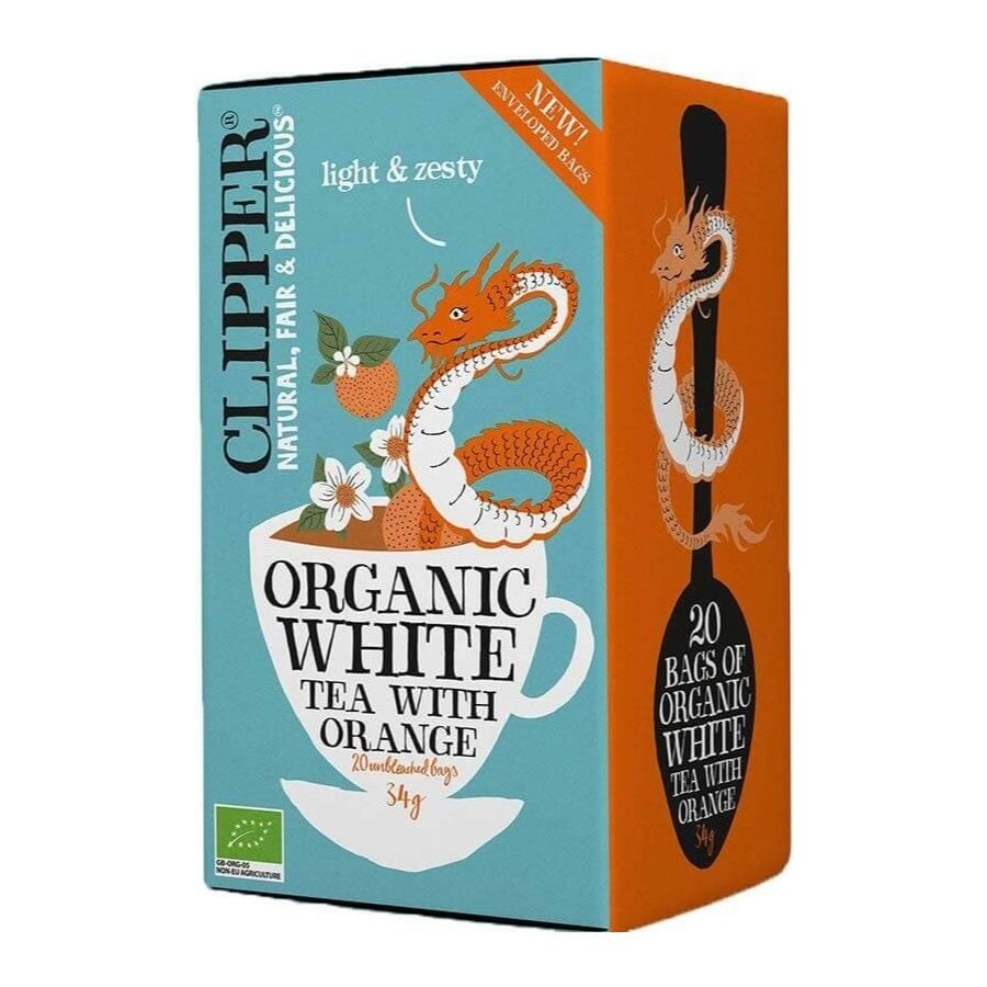 Clipper Organic White Tea With Orange 20 Bags