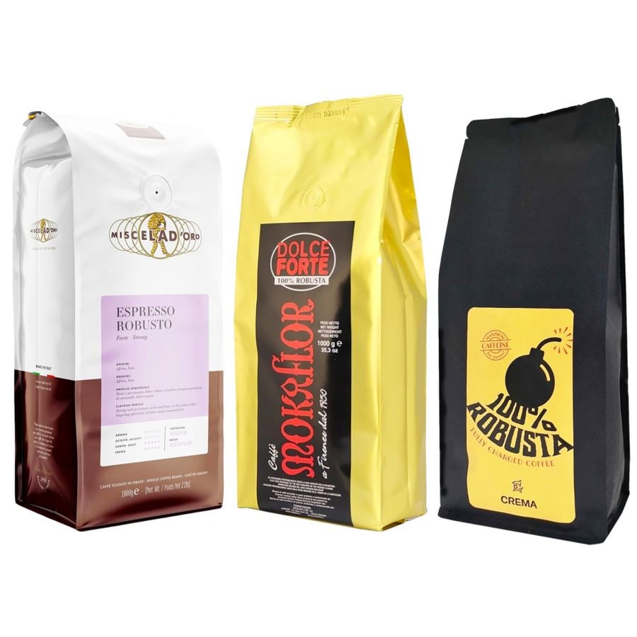Robusta 100 % - 3 x 1 kg grains de café