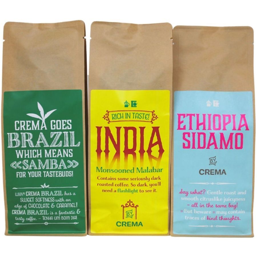 Crema Tasting Pack Filter Coffee - 3 x 250 g