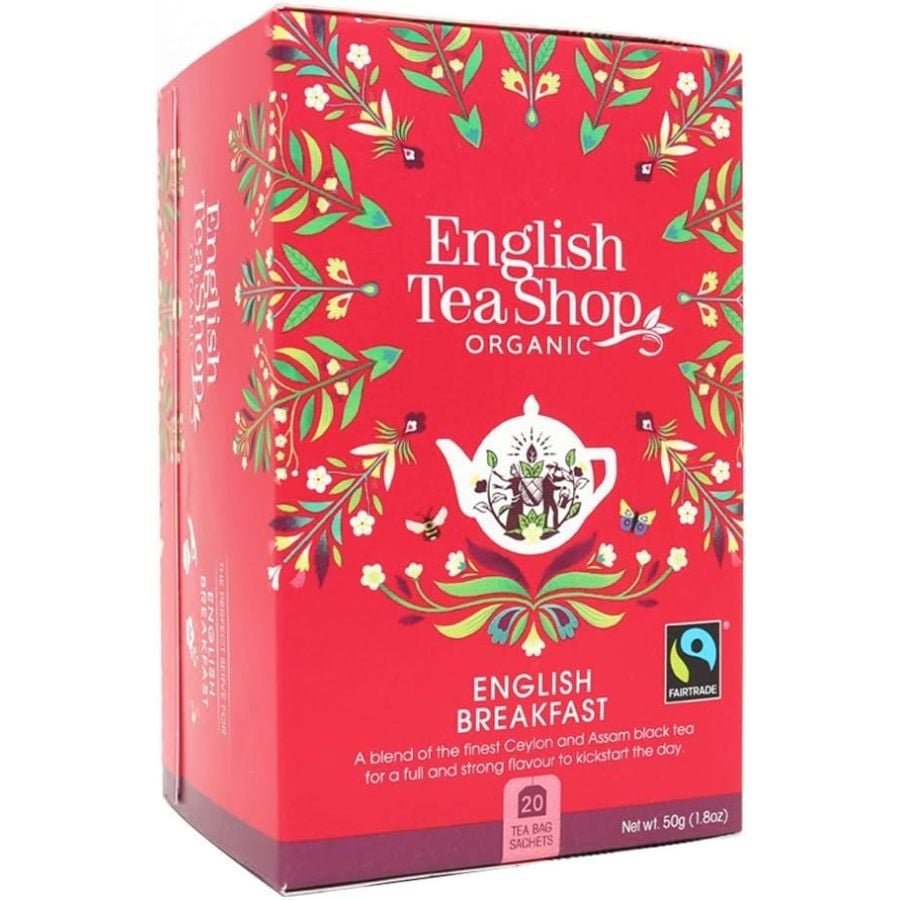 English Tea Shop Organic Té Negro English Breakfast, 20 bolsas de té