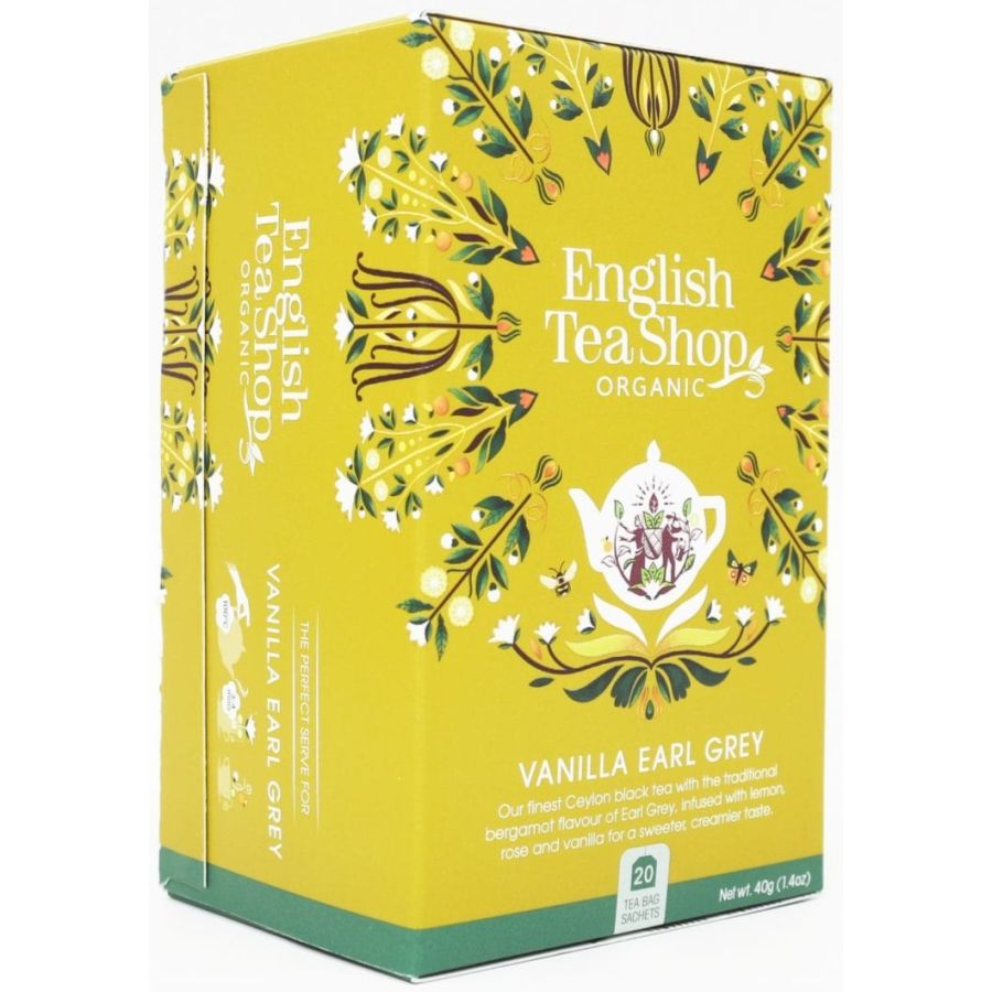 English Tea Shop Organic Black Tea Vanilla Earl Grey, 20 Tea Bags