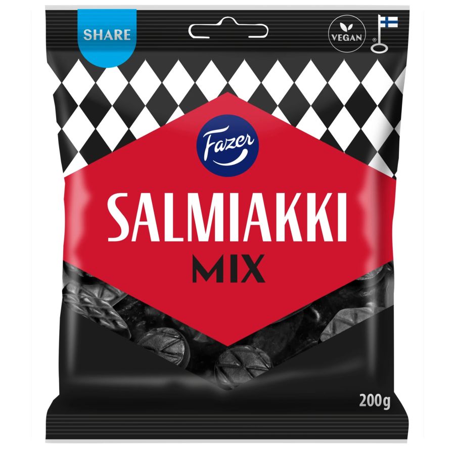 Fazer Salmiakki Mix Chewy Salmiak Candy 200 g Bag