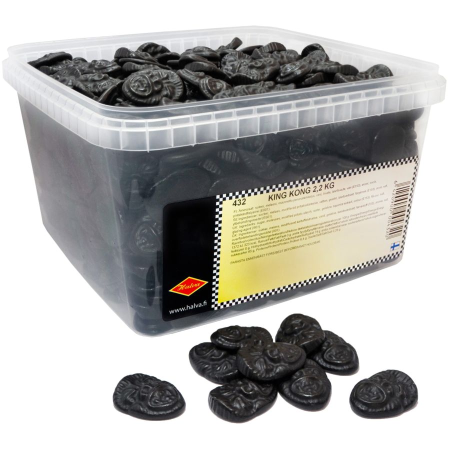 Halva King Kong Chewy Licorice Candy, Box 2.2 kg