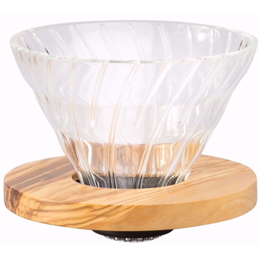 Hario Olive Wood V60 Glass Dripper Size 01