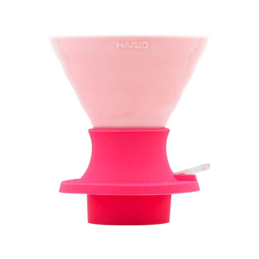 Hario V60 Immersion Dripper Switch Ceramic Size 02 + Filter Papers, Berry Pink