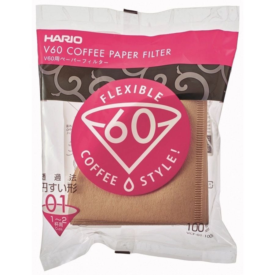 Hario V60 Misarashi filtres à café en papier marron taille 01, 100 pcs