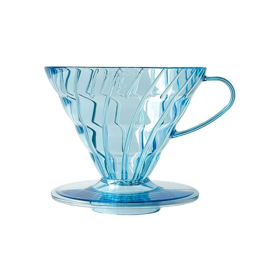 Hario V60 Project Waterfall dripper taille 02, bleu transparent