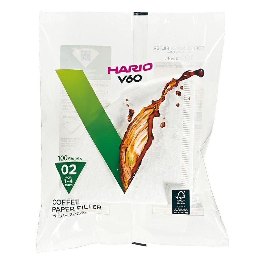 Hario V60 Size 02 Coffee Paper Filters, 100 pcs
