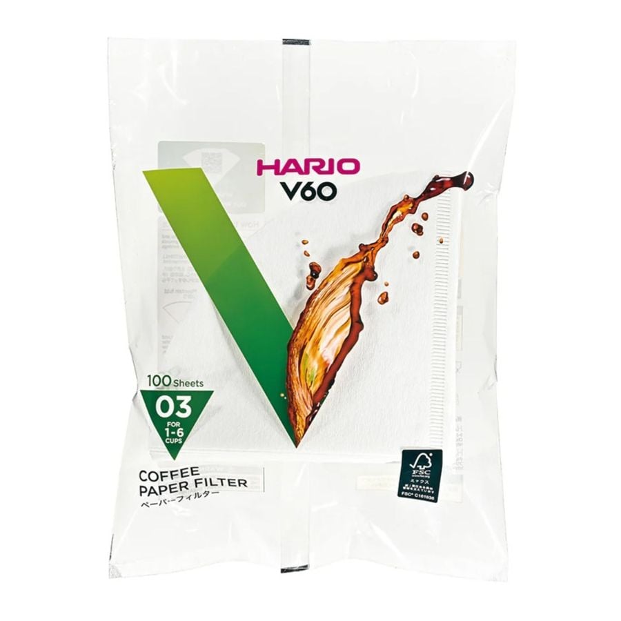 Hario V60 Size 03 Coffee Paper Filters 100 pcs