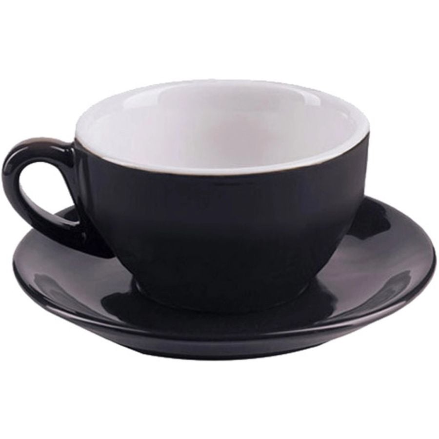 IPA Milano taza de cappuccino 204 ml, negro & blanco