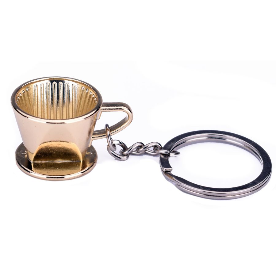 JoeFrex Keychain, Coffee Filter, Gold