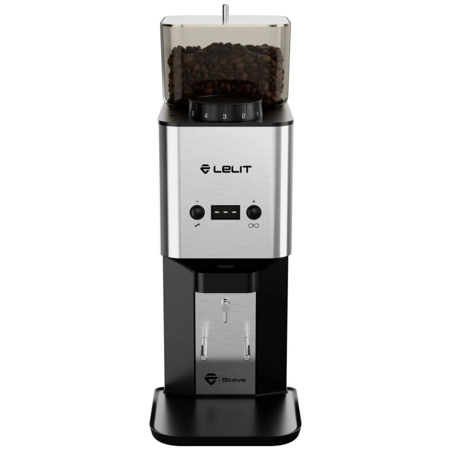 Lelit Steve Espresso Coffee Grinder, Brushed Stainless Steel