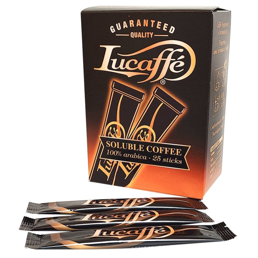 Lucaffé 100 % Arabica café instantáneo, 25 bolsitas