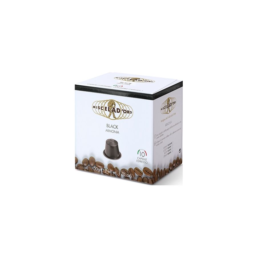 Miscela d'Oro Noir Capsules de café compatibles Nespresso 10 pcs