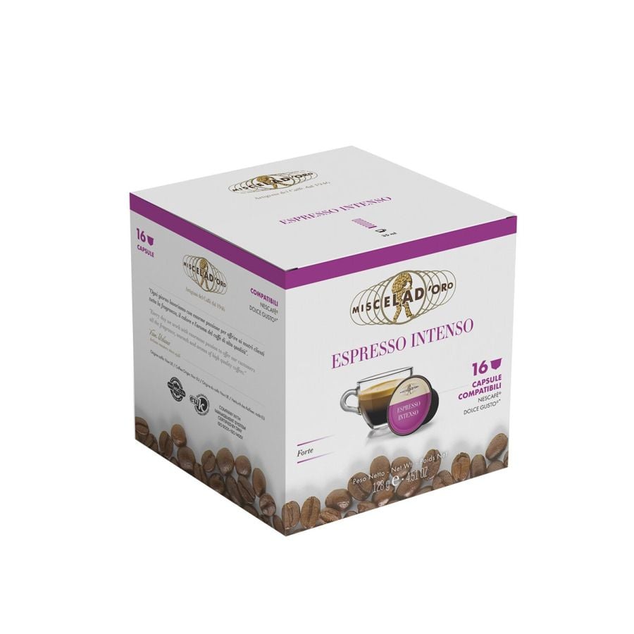 Miscela d'Oro Expresso Intenso, Capsules de café compatibles Dolce Gusto®, 16 pièces