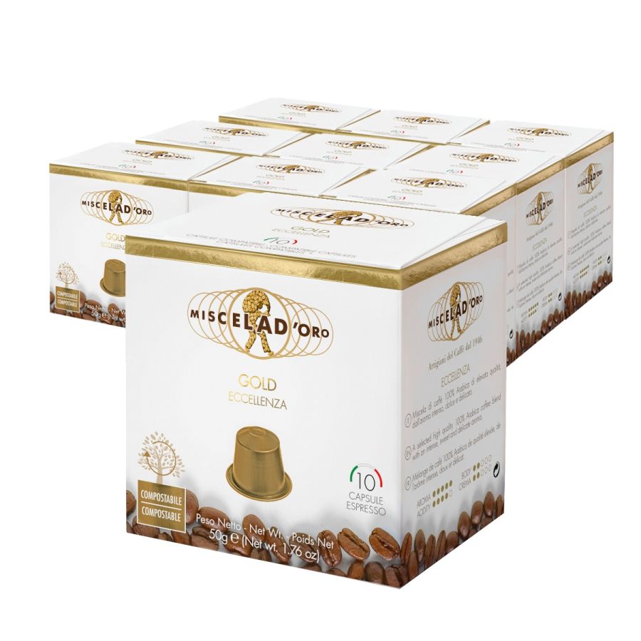 Miscela d'Oro Gold cápsulas compatibles con Nespresso 10 x 10 uds.