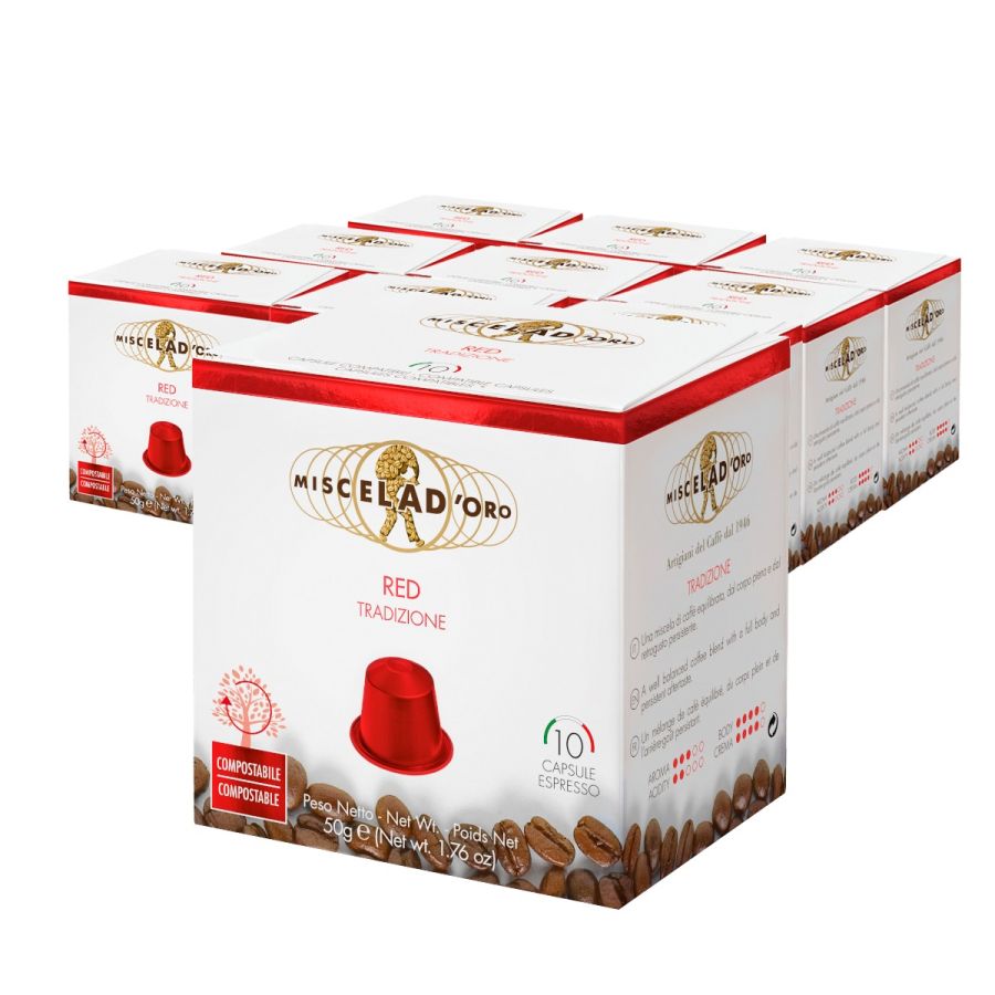 Miscela d'Oro Red capsules de café compatibles Nespresso 10 x 10 pcs