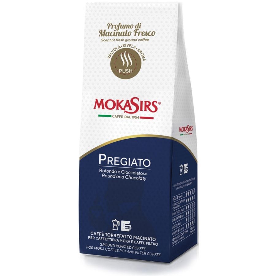 MokaSirs Pregiato café moulu, 180 g