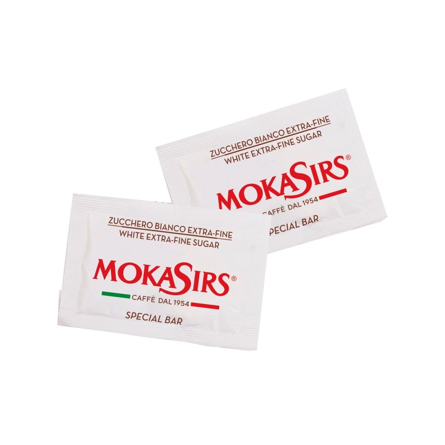MokaSirs White Extra-Fine Sugar, 4g sachets, 10 kg package