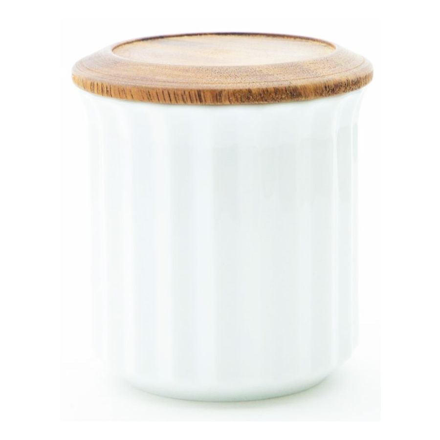 Origami Canister Ceramic Jar, White