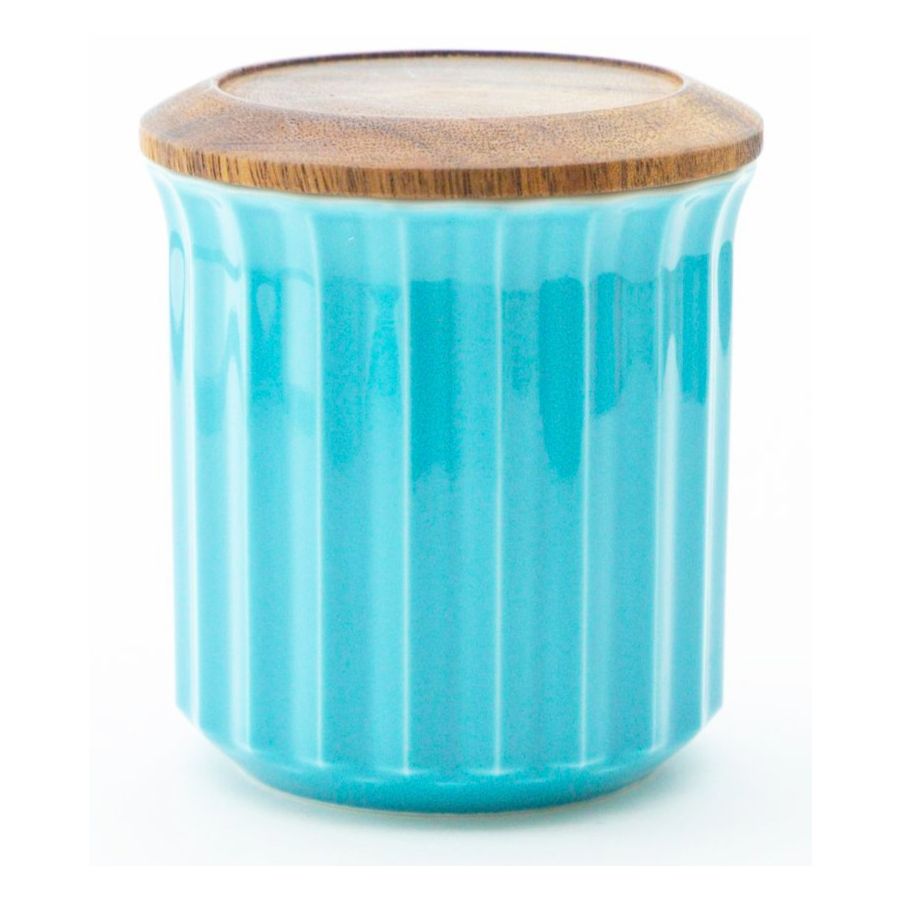 Origami Canister pot en céramique, turquoise