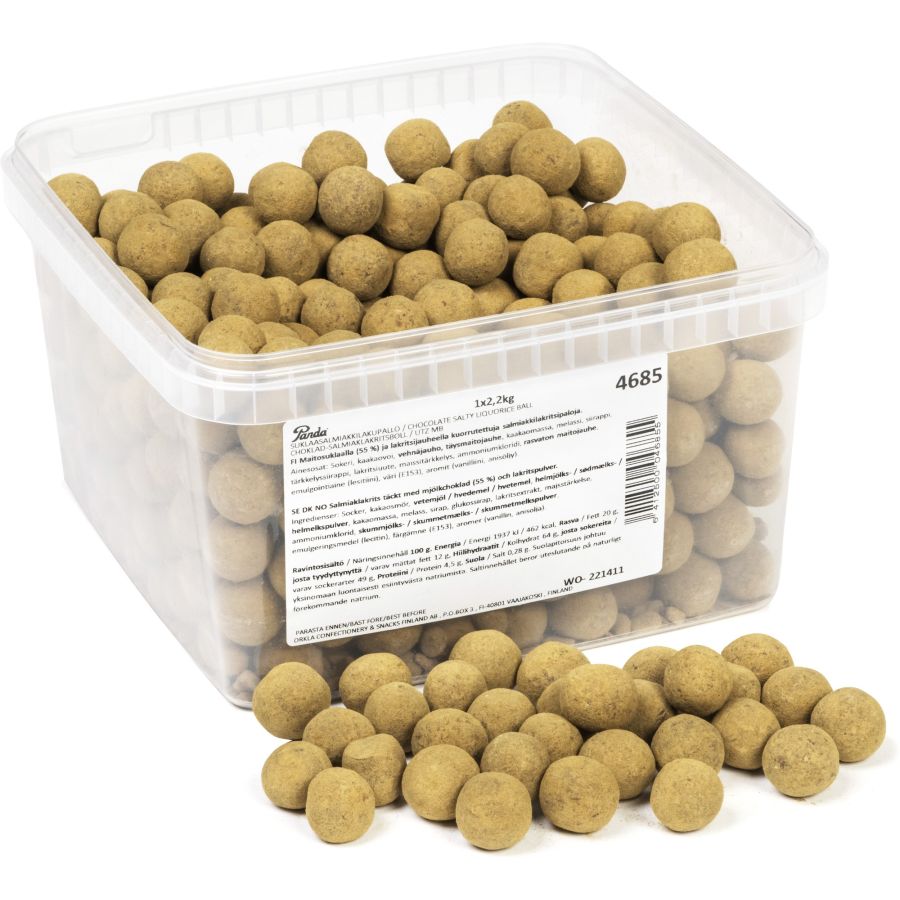 Panda Chocolate Salmiak & Licorice Ball 2.2 kg Box