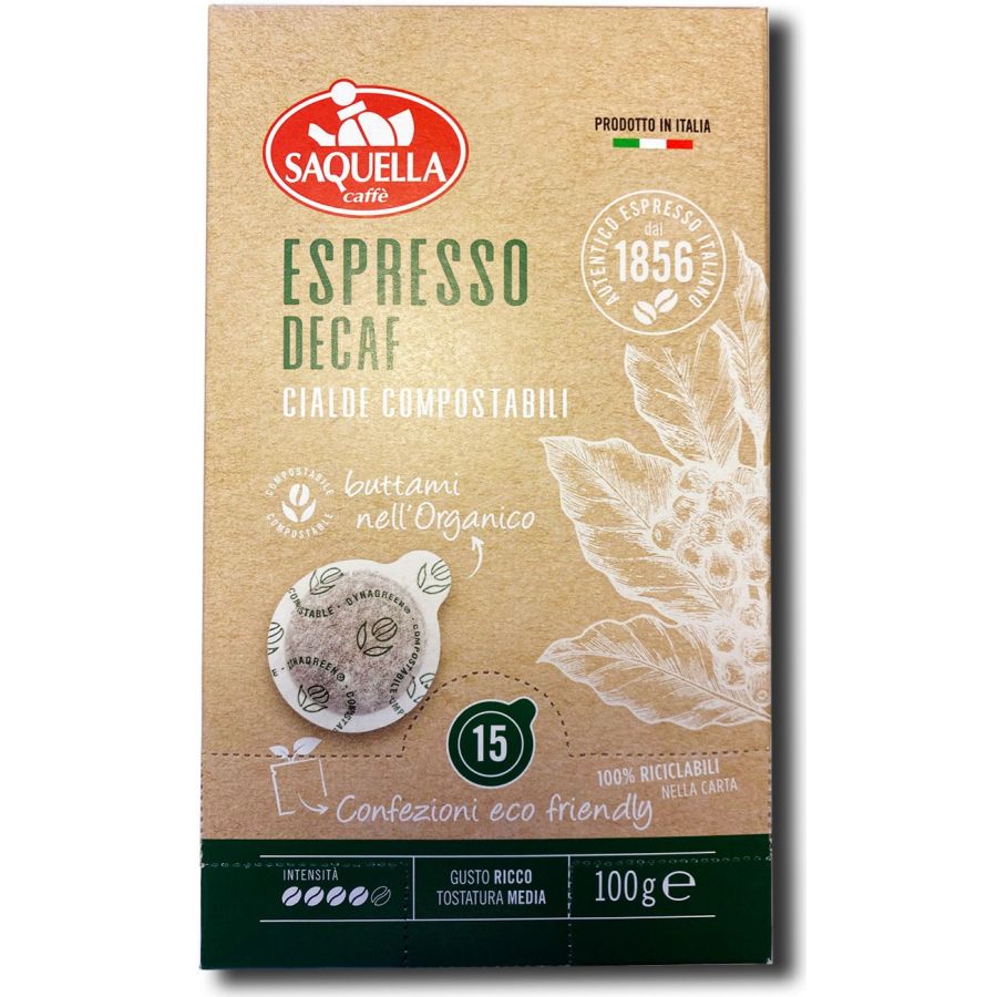 Saquella Saquella Espresso Decaf cápsulas de espresso 15 uds.