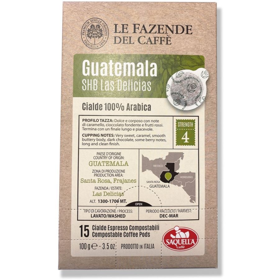 Saquella Saquella Guatemala SHB Las Delicias cápsulas de espresso 15 uds.
