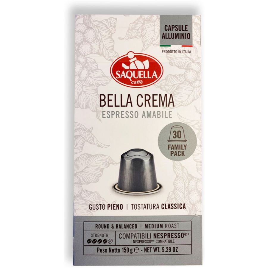 Saquella Saquella NEW Bella Crema Nespresso-Compatible Coffee Capsules 30 pcs