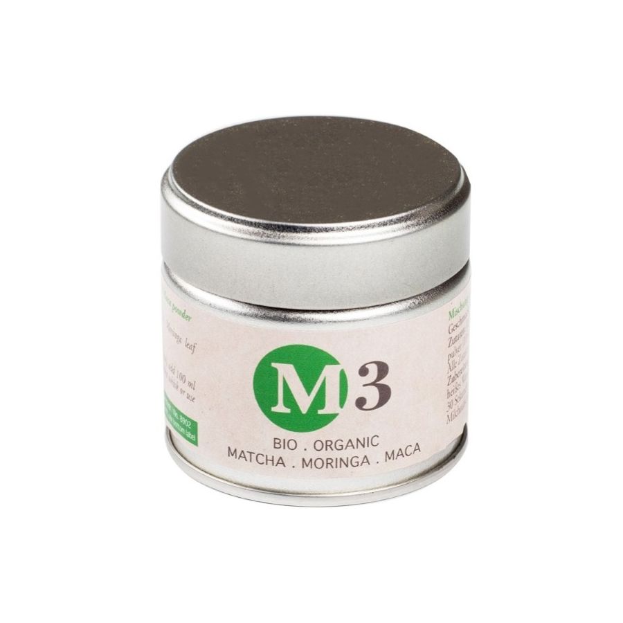 Shamila M3 Organic Matcha Moringa Maca 30 g Tin