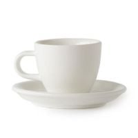 Acme Demitasse Espresso Taza 70 ml + Plato 11 cm, Milk White