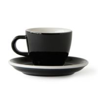 Acme Demitasse Espresso taza 70 ml + plato 11 cm, Penguin Black