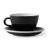 Acme Large Latte 280 ml + soucoupe 15 cm, Penguin Black