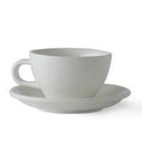 Acme Medium Cappuccino tasse 190 ml + soucoupe 14 cm, Milk White