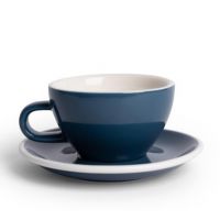 Acme Medium Cappuccino Taza 190 ml + Plato 14 cm, Whale Blue