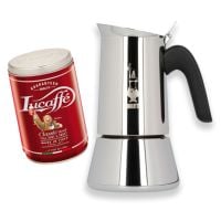 Bialetti Venus 4 Tasse Moka Pot + Lucaffé Classic 250 g Café Moulu