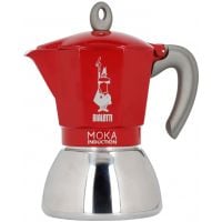 Bialetti Moka Induction Red cafetera italiana para inducción, 6 tazas