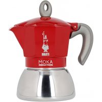 Bialetti Moka Induction Red cafetera italiana para inducción, 4 tazas