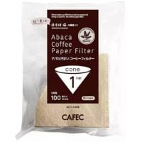 CAFEC ABACA Cone-Shaped Filter Paper 1 Cup, Brown 100 pcs