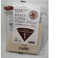 CAFEC ABACA Cone-Shaped filtre à café 1 tasse, marron 40 pcs