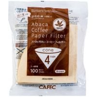 CAFEC ABACA Cone-Shaped filtre à café 4 tasses, marron 100 pcs