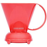 Clever Coffee Dripper L Coral Red + 100 papeles de filtro