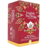 English Tea Shop Organic Black Tea & Ginger With Peach, 20 bolsitas de té
